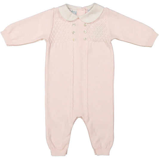 Diamond Lattice Knit Longall Footie