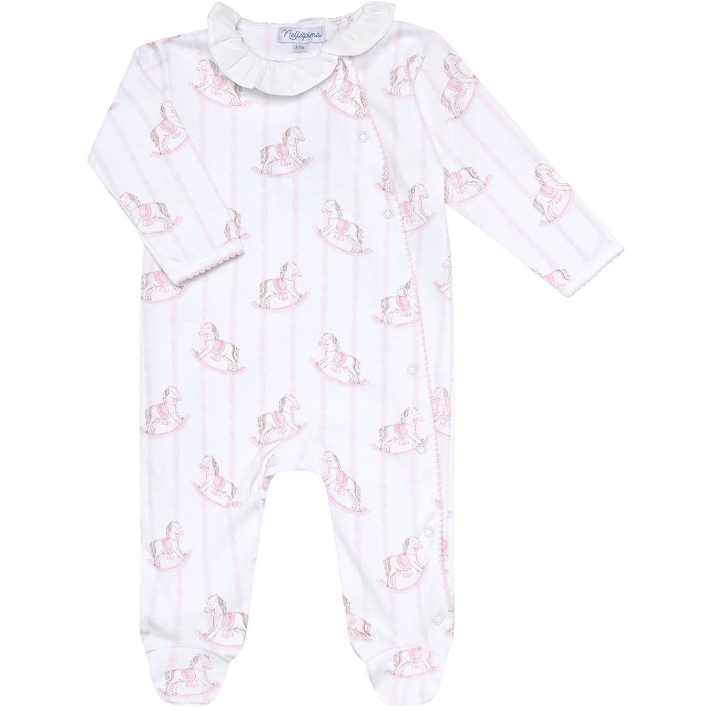 Nellapima Rocking Horse Footie Pink