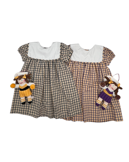 Girls Plaid LSU Dress