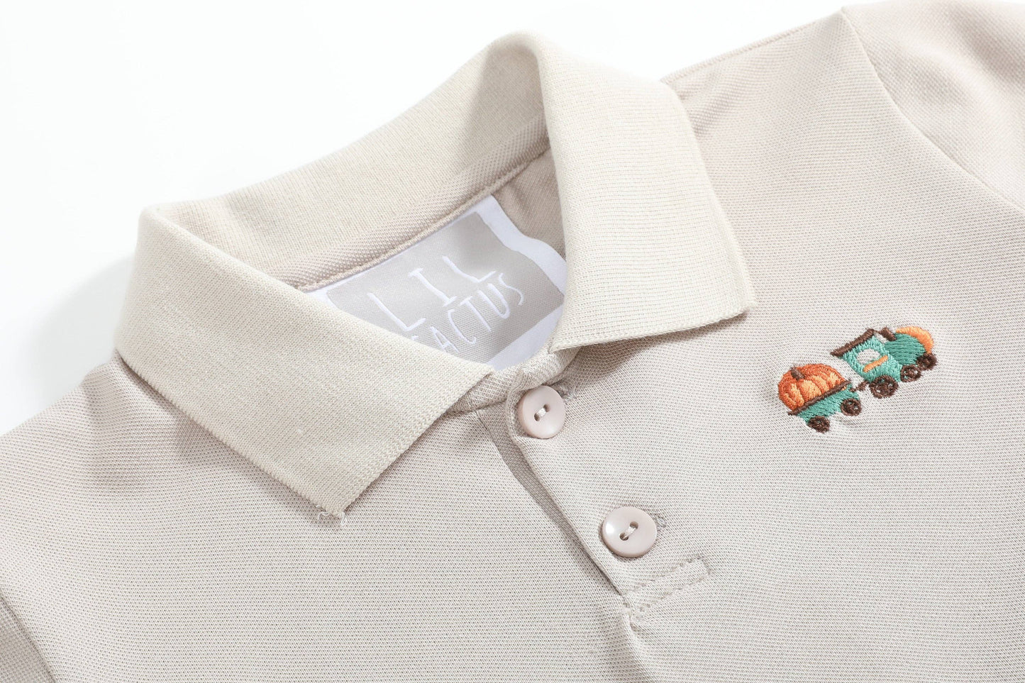 Sand Beige Tractor Polo Golf Shirt