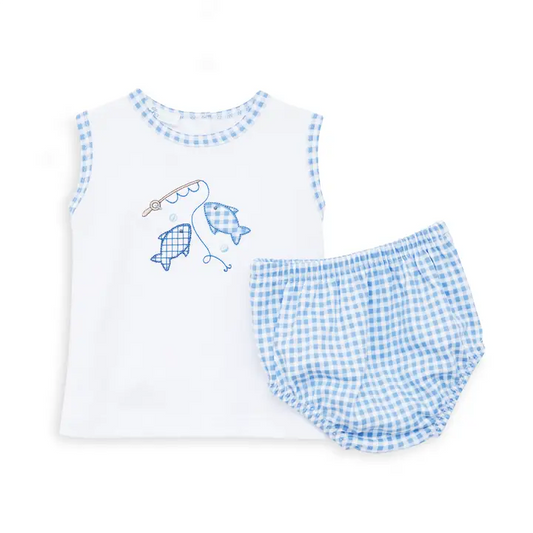 Gone Fishing Applique Diaper Cover Set
