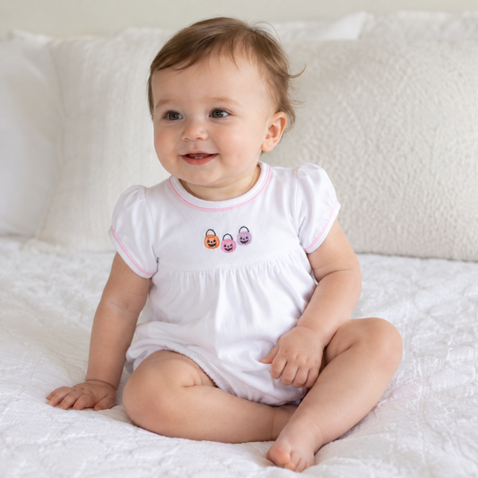 Pumpkin Party Short Sleeve Bubble - Pink