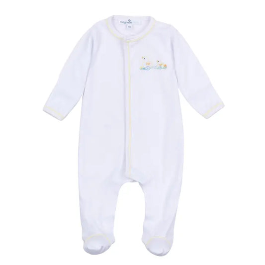 Vintage Duckie Pull Toy Footie-3 month