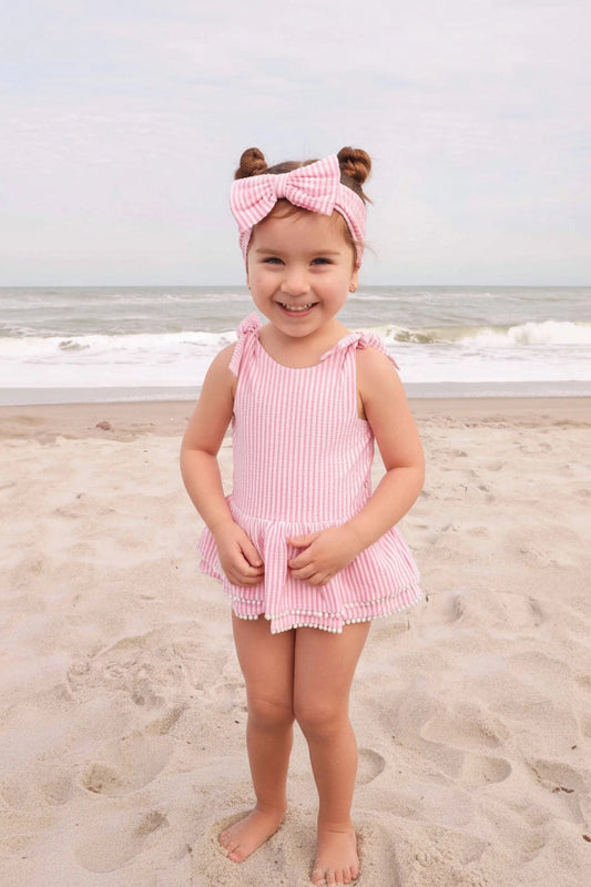 Tiered Skirt with White Pom Trim