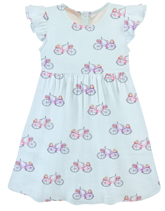 Vintage Bikes Dress w/ Ruffles