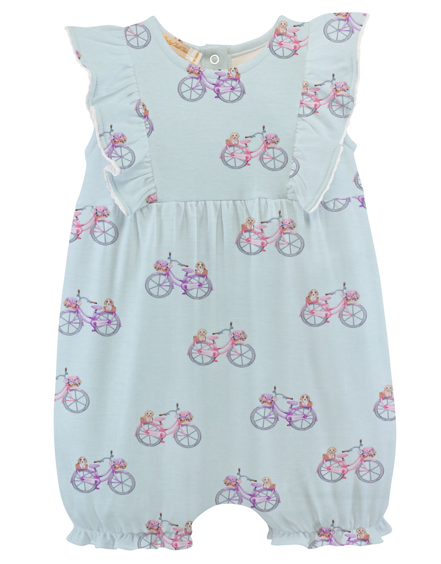 Vintage Bikes Romper w/ Ruffles