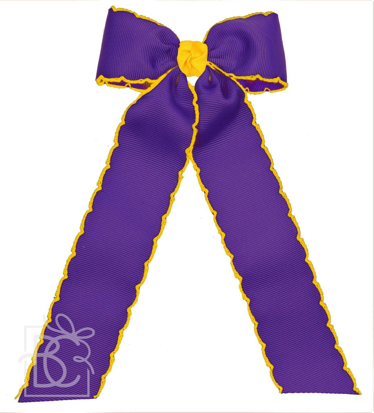 Moonstitch Two Tone Flat Bow Streamer (Purple & Yellow Gold)