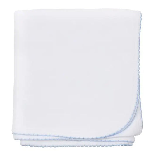Picot Trim/Receiving Blanket (Light Blue Trim)