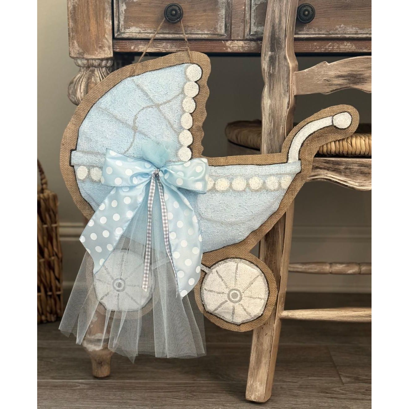 Mon Cher-Burlap Door Hanger