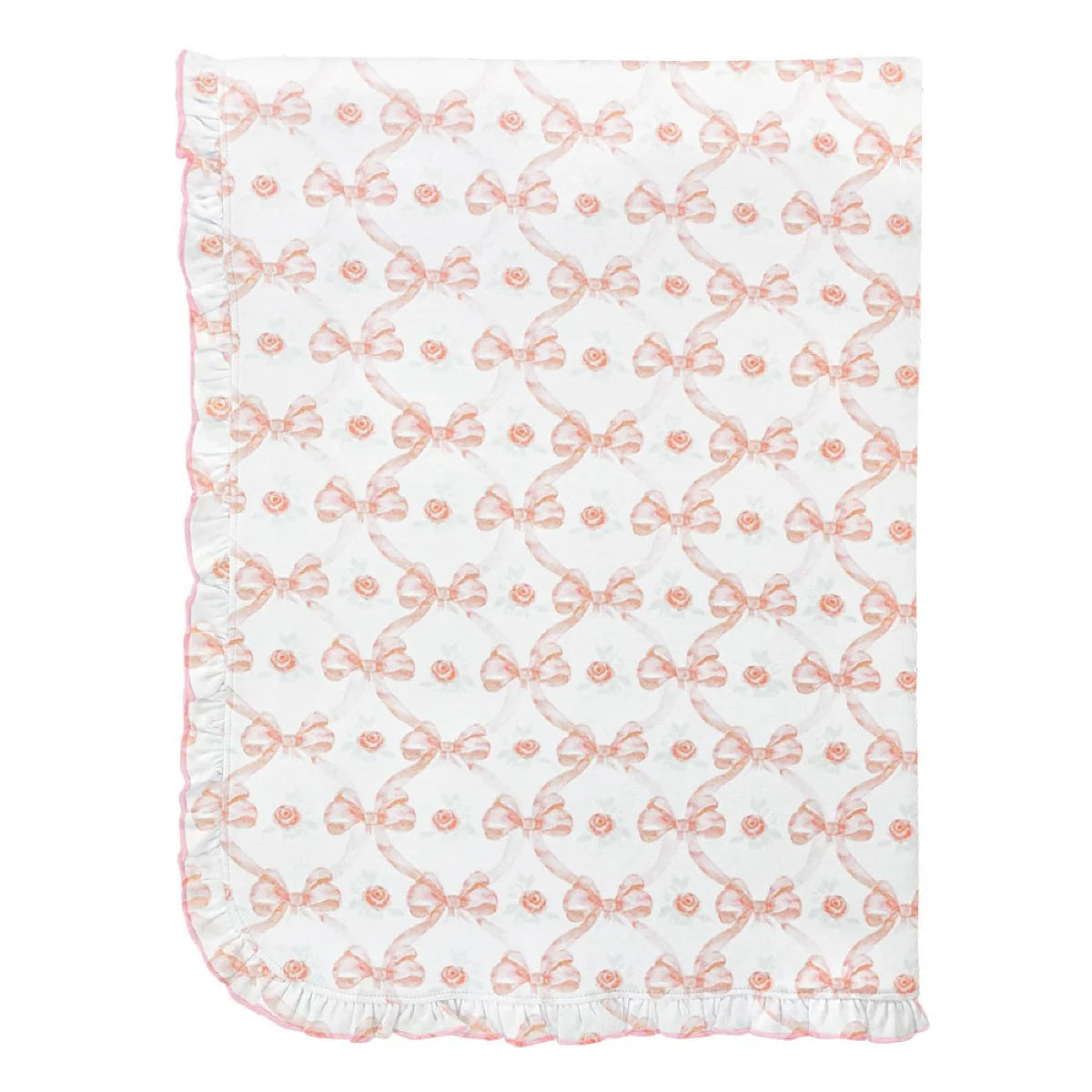 Bows & Roses Blanket w/Ruffles