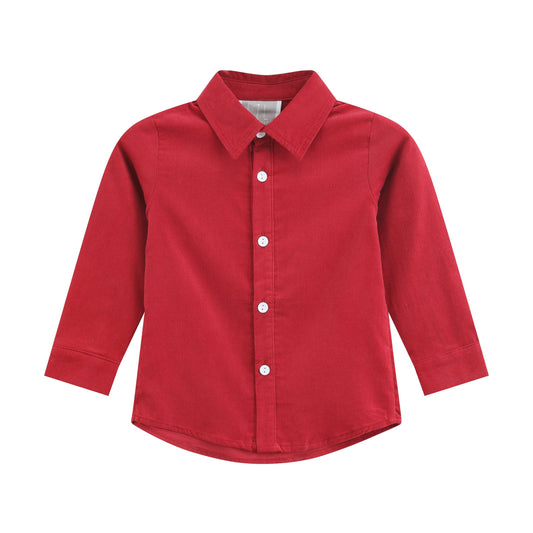 Red Corduroy Dress Shirt