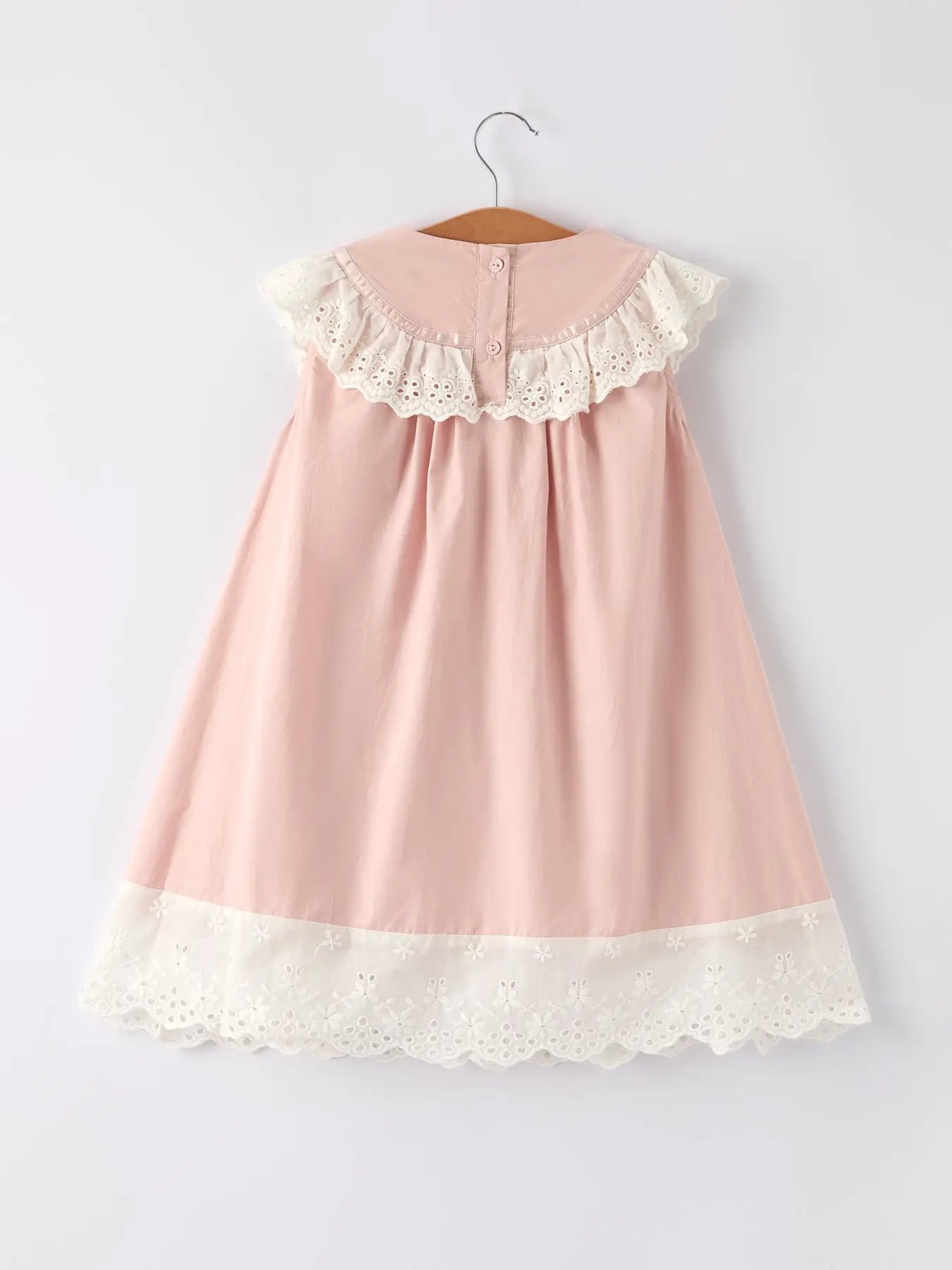 Light Pink Ruffled Bow Girls Dress