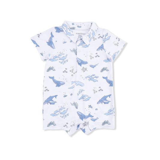Watercolor Blue Whales - Polo Shortie