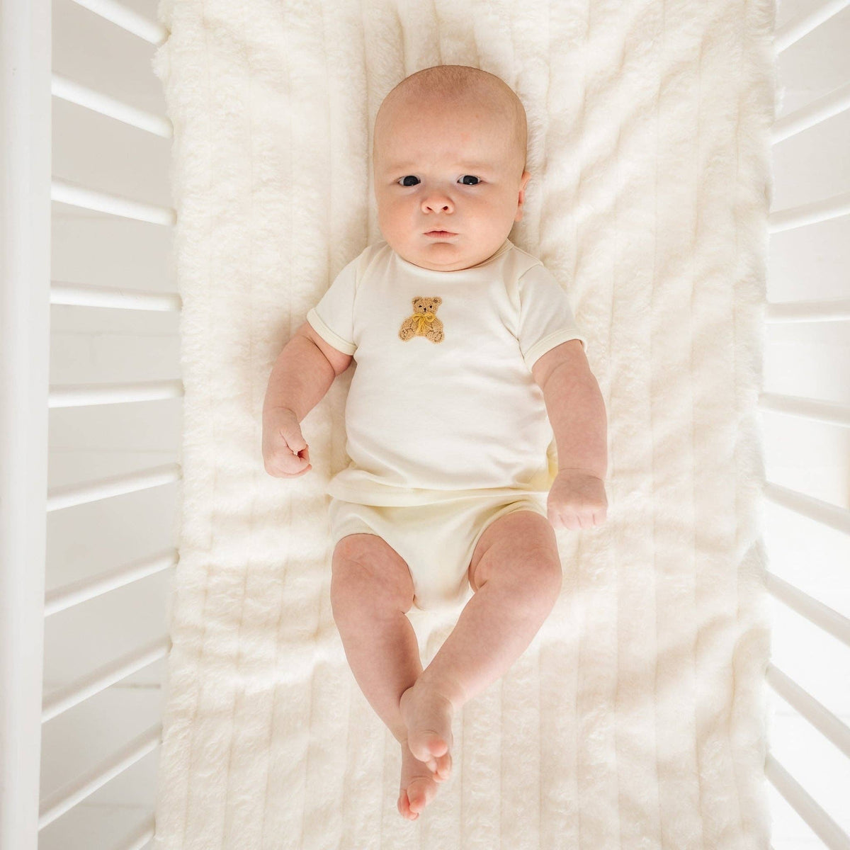 Bear Hugs Diaper Cover Set - Ivory