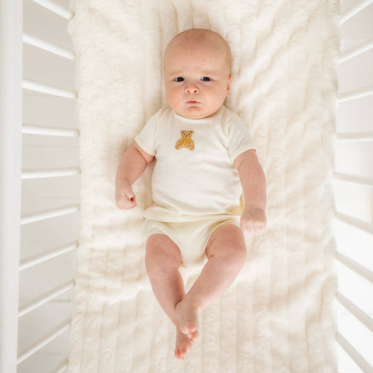 Bear Hugs Diaper Cover Set - Ivory