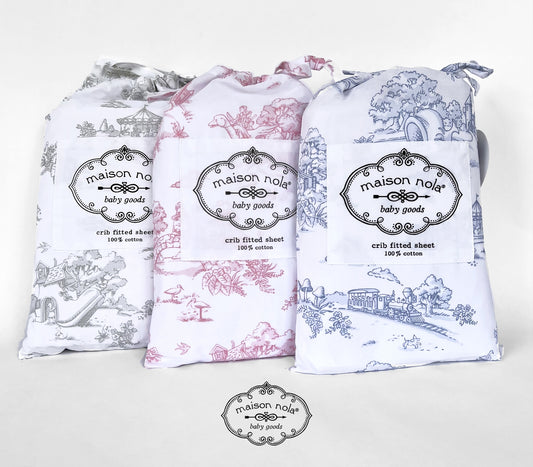 Toile Crib Fitted Sheet