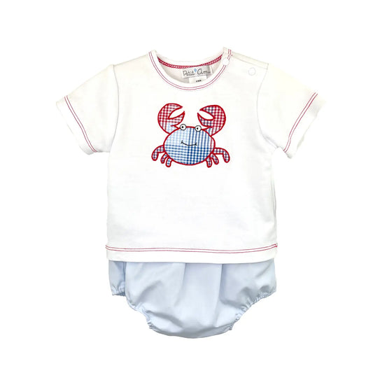 Crab Applique Diaper Set