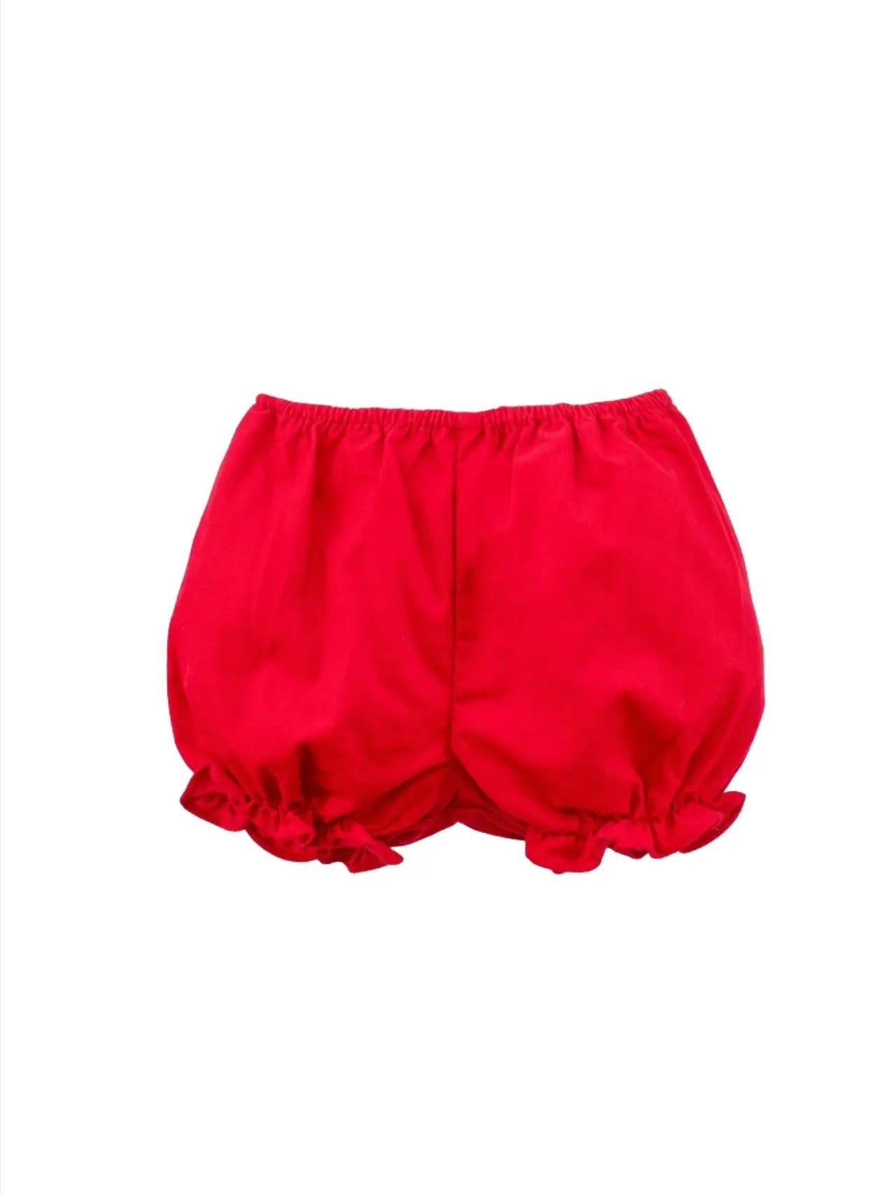 Smocked Corduroy Red Baby Girl Short Sleeve Dress