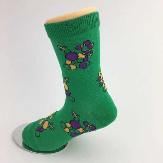 Mardi Gras Bead Dog Socks Kids