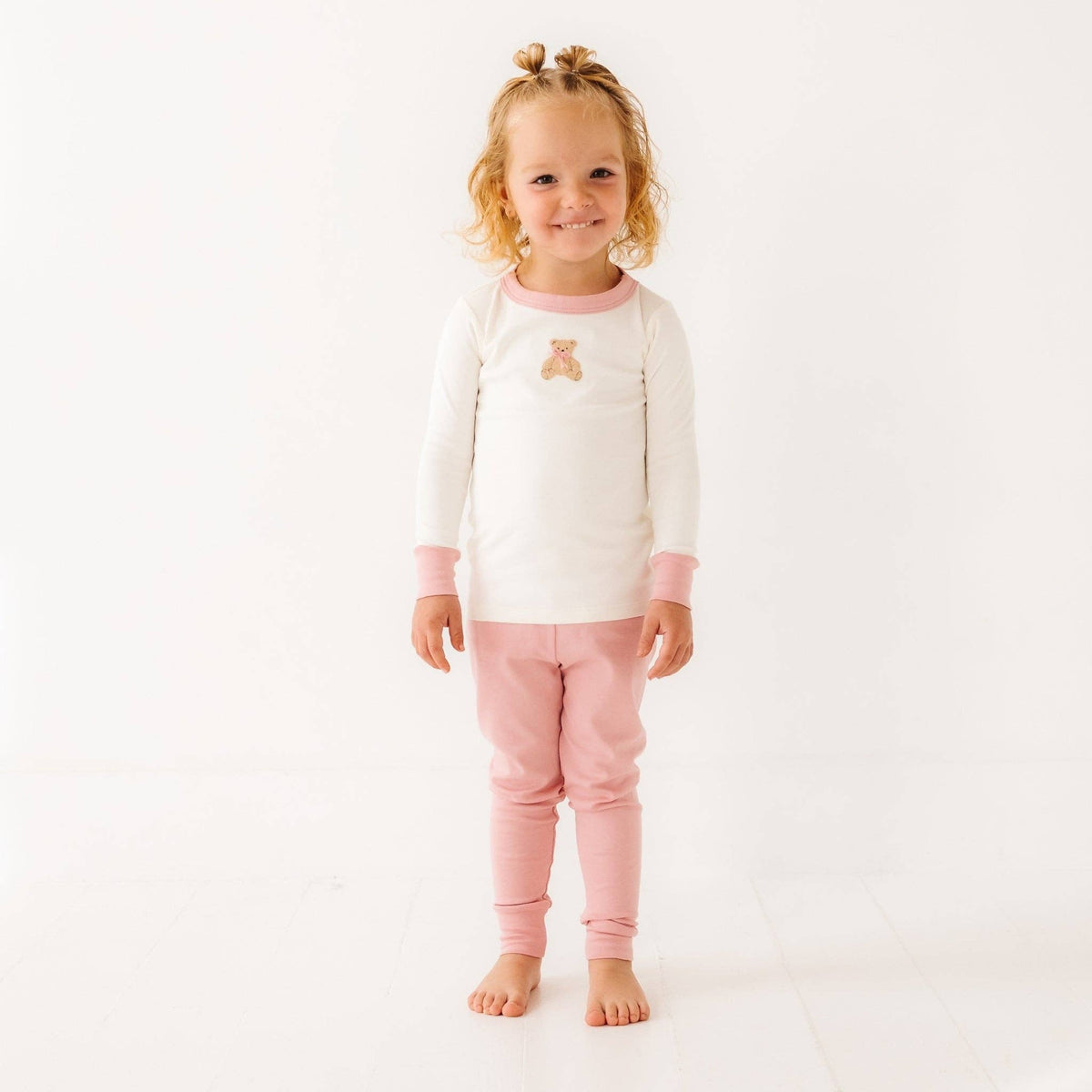 Bear Hugs Long Pajamas - Dusty Rose