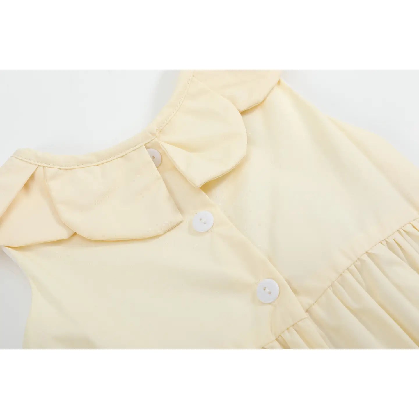 Yellow Petal Collared Smocked Bubble Romper