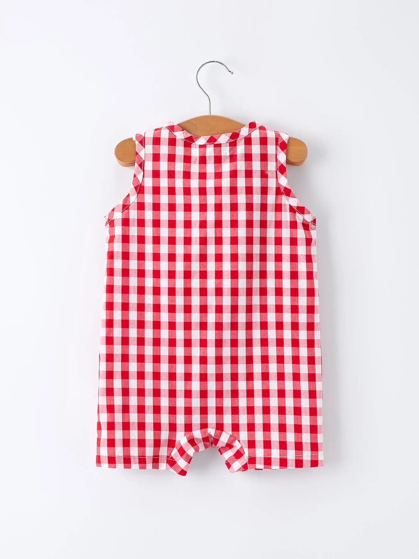 Summer Plaid Smocked Boys Romper