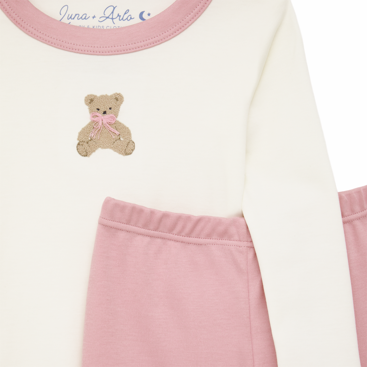 Bear Hugs Long Pajamas - Dusty Rose