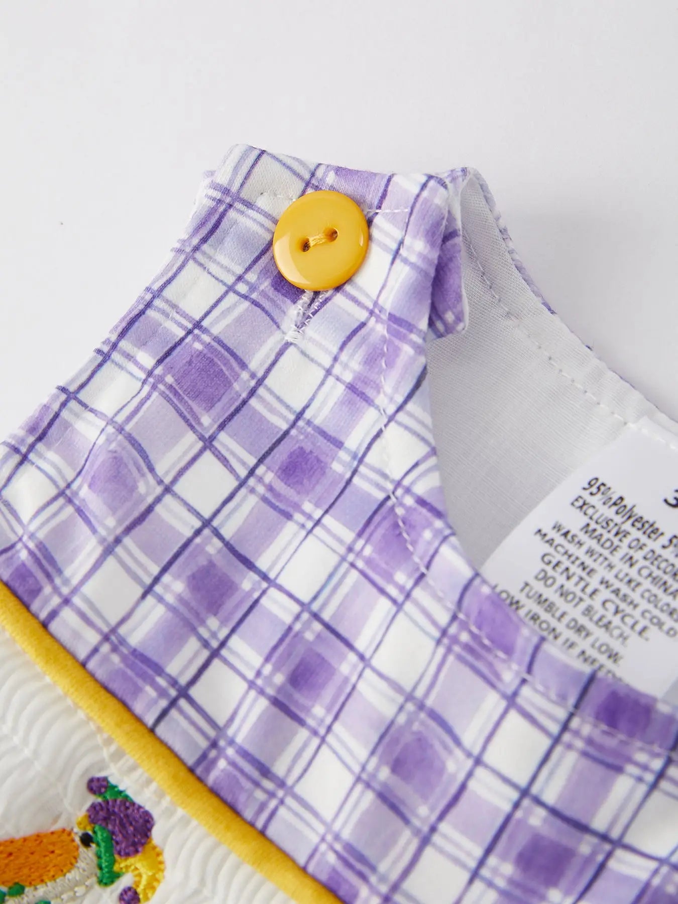 Mardi Gras Animal Smock Embroidery Boys' Romper