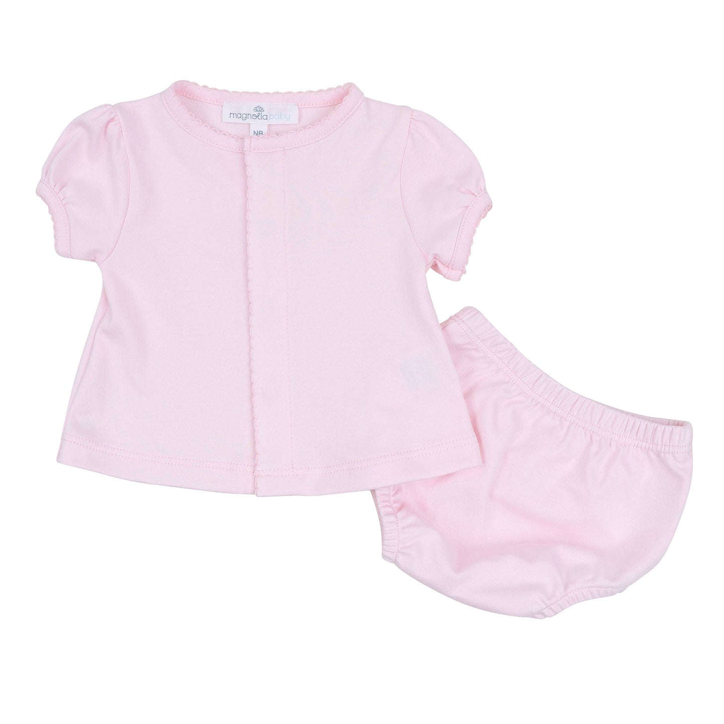 Solid Essentials Ruffle Diaper Cover Set - Pink