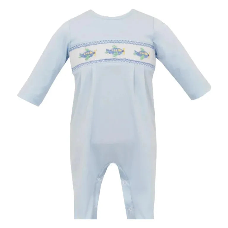 Petit Bebe Airplane Smock Boy Long Romper