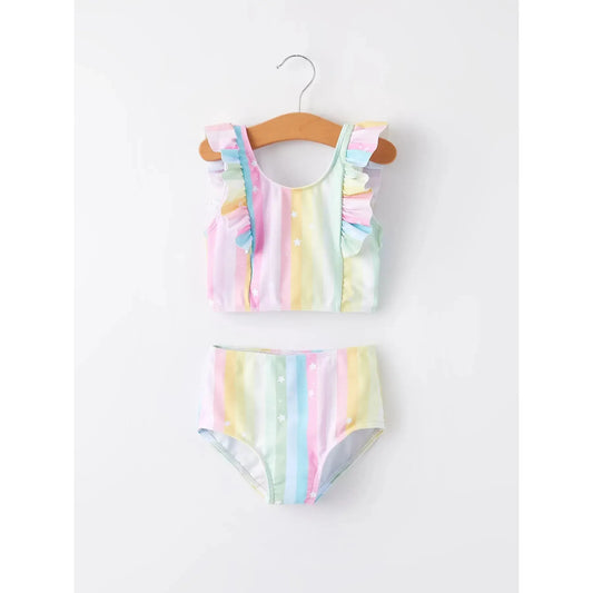 Colorful Ruffle Swimsuit