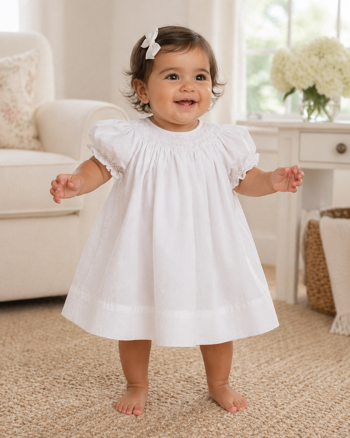 Daygown with Wave Smocking