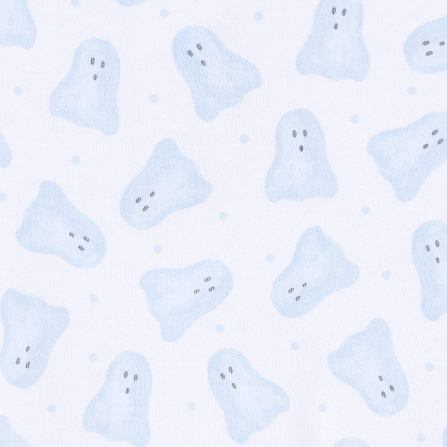 Baby Boo Print Zip Footie - Light Blue