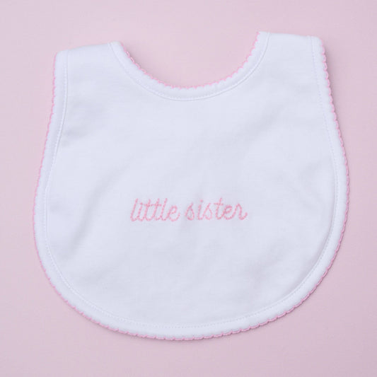 Little Sister Embroidered Bib