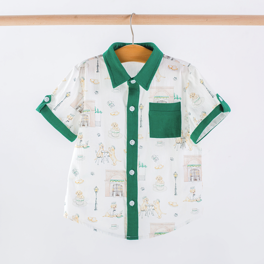 Powdered Sugar & Puppies Casual Button Down Shirt