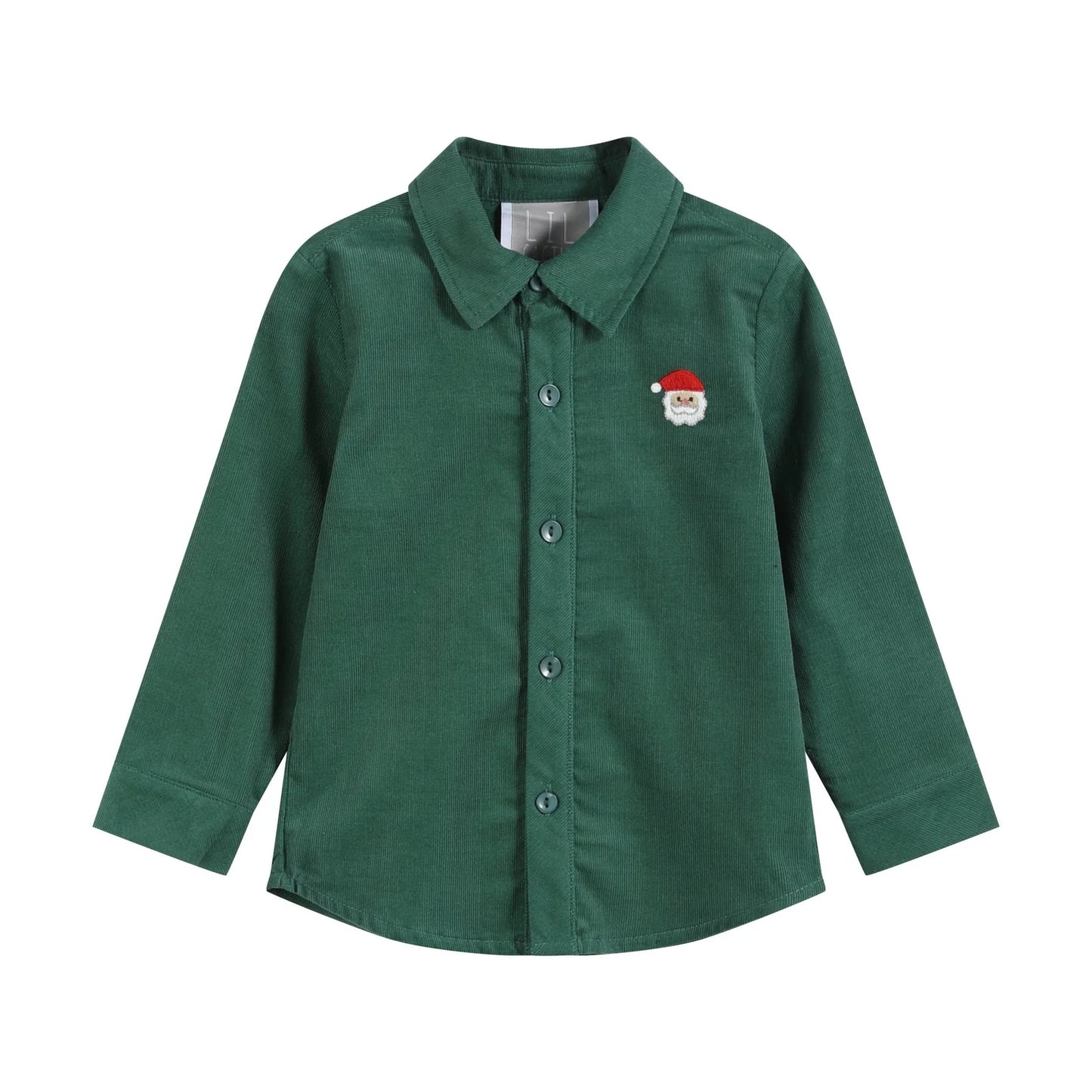 Green Corduroy Santa Dress Shirt