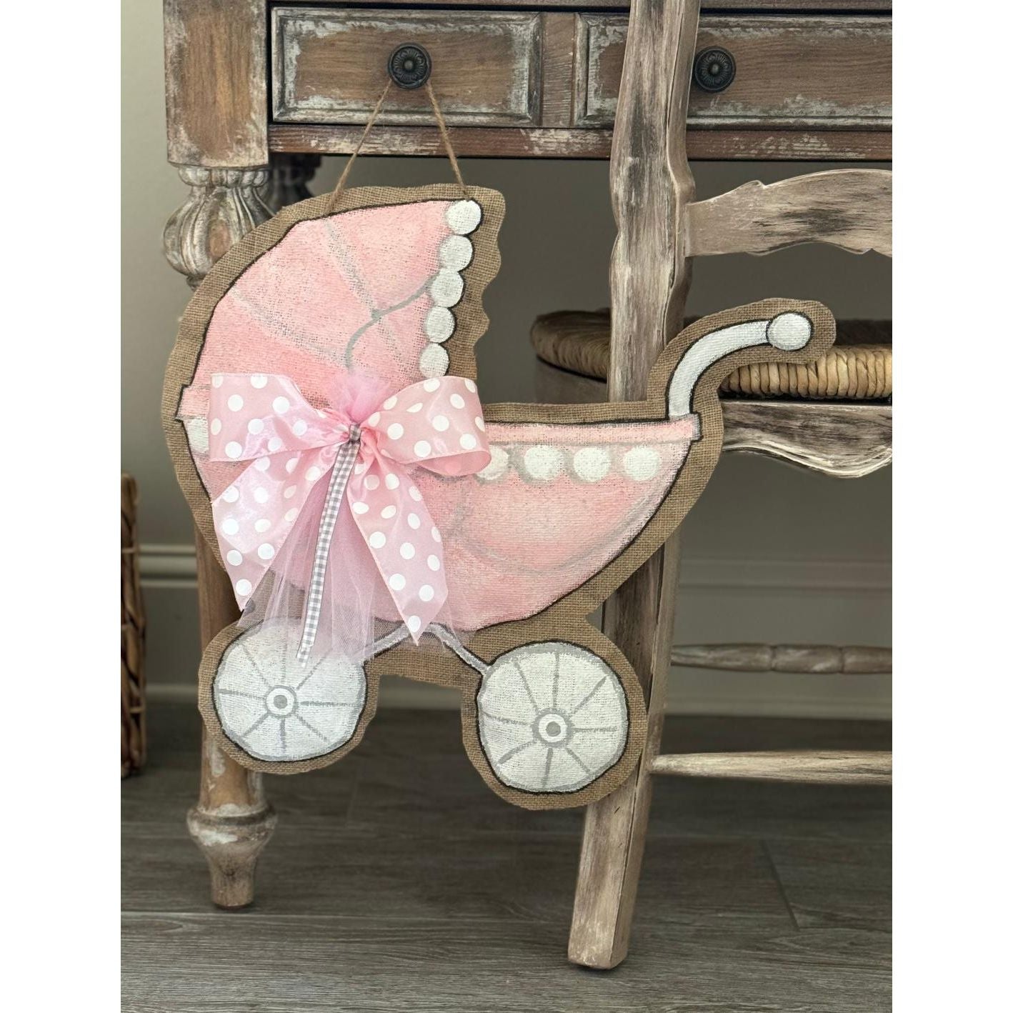 Mon Cher-Burlap Door Hanger