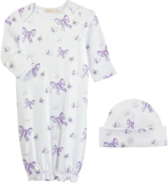 Lavender Bows Gown & Hat Set