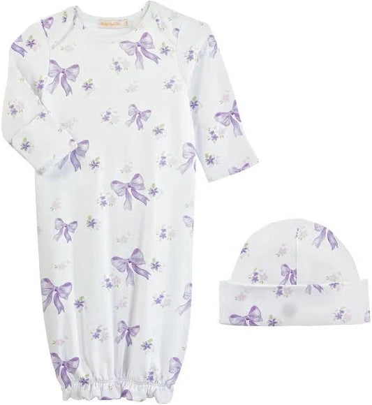 lavender Bows Gown & Hat Set