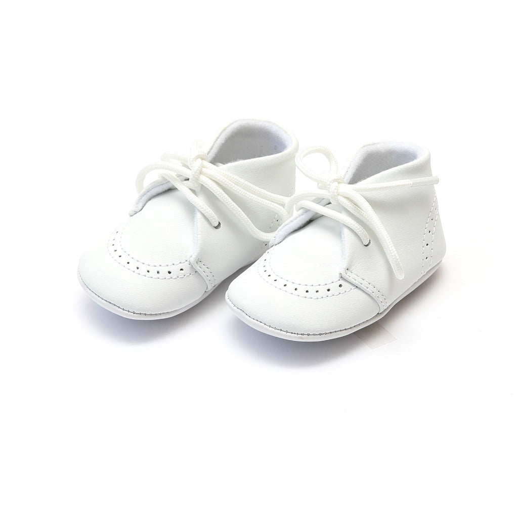 L'Amour - Benny Lace-Up White Crib Shoe