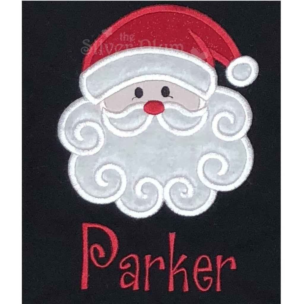 Christmas - Santa Face, Fuzzy Swirl Beard, Santa Hat Applique Design, Select Garment Style