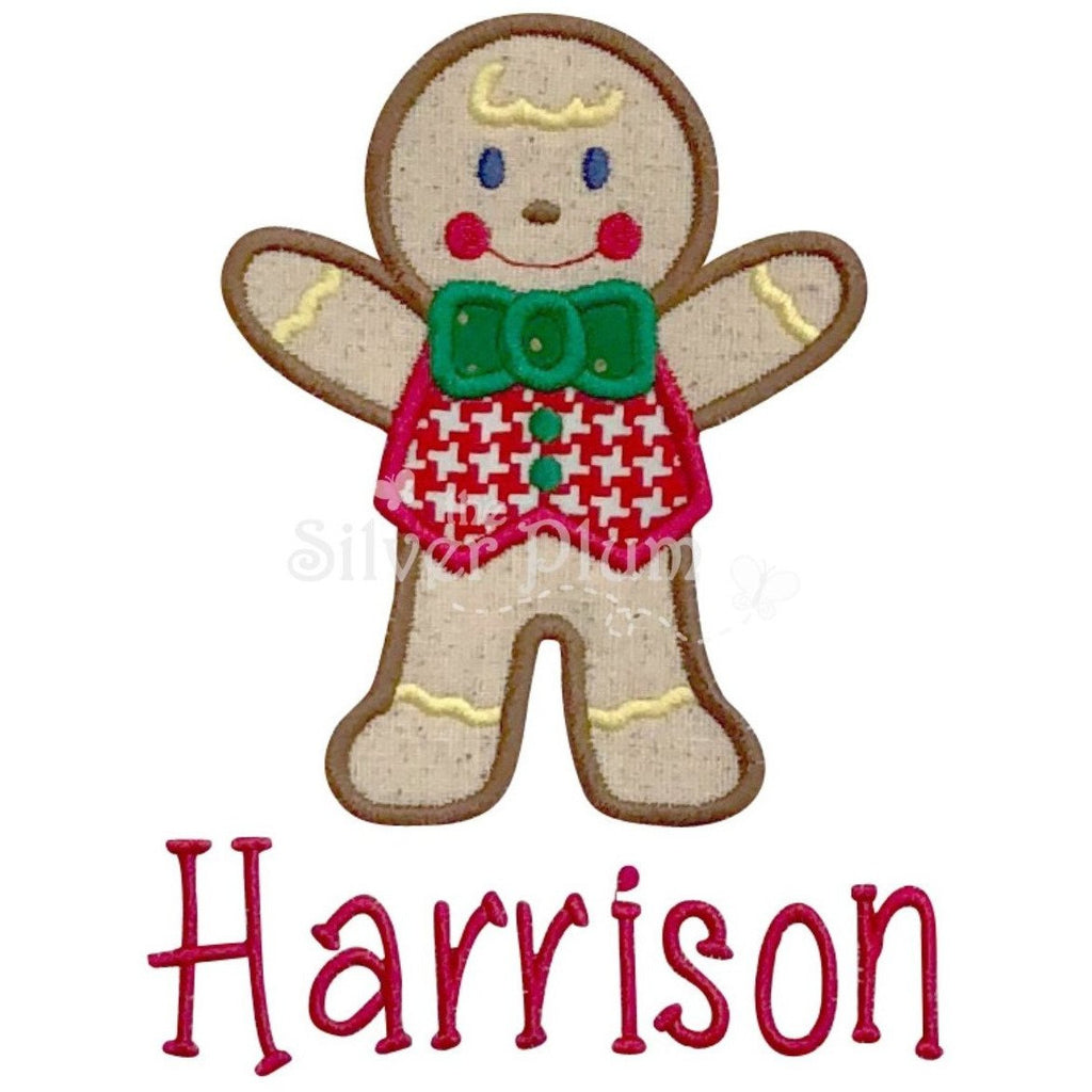 Christmas - Gingerbread Man, Gingerbread Boy Cookie Applique Design