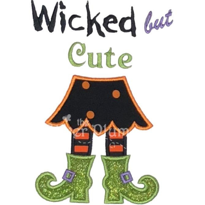 Halloween - Wicked But Cute, Witch Skirt & Boots Applique Design