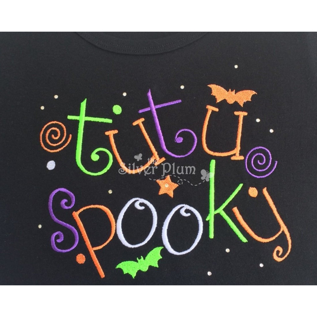 Halloween - Tutu Spooky Embroidered Design with Swarovski Crystals