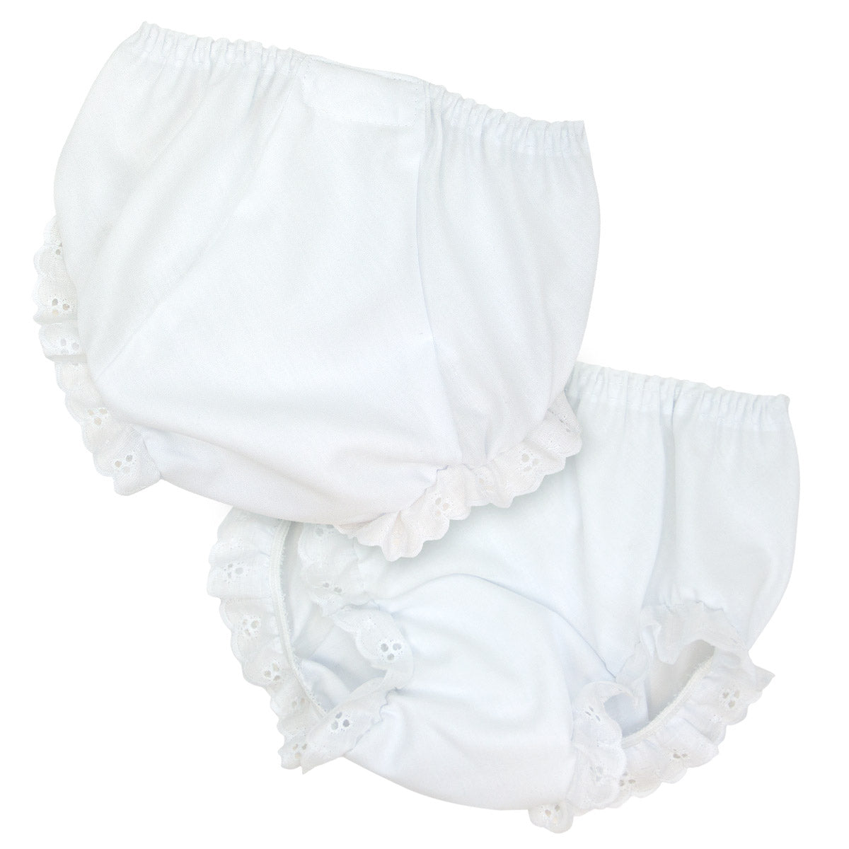 Diaper Cover White Eyelet Plain