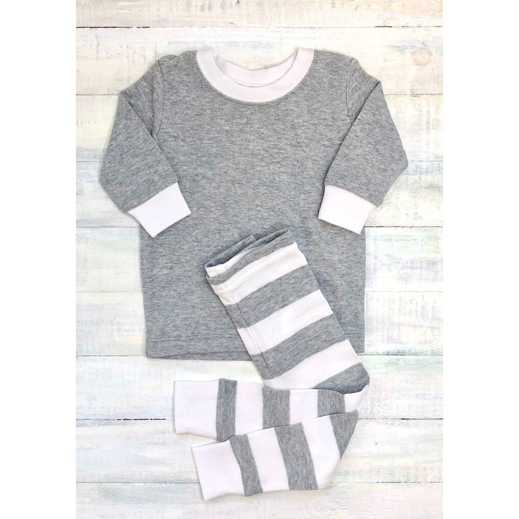 Grey & White Stripe Pajamas