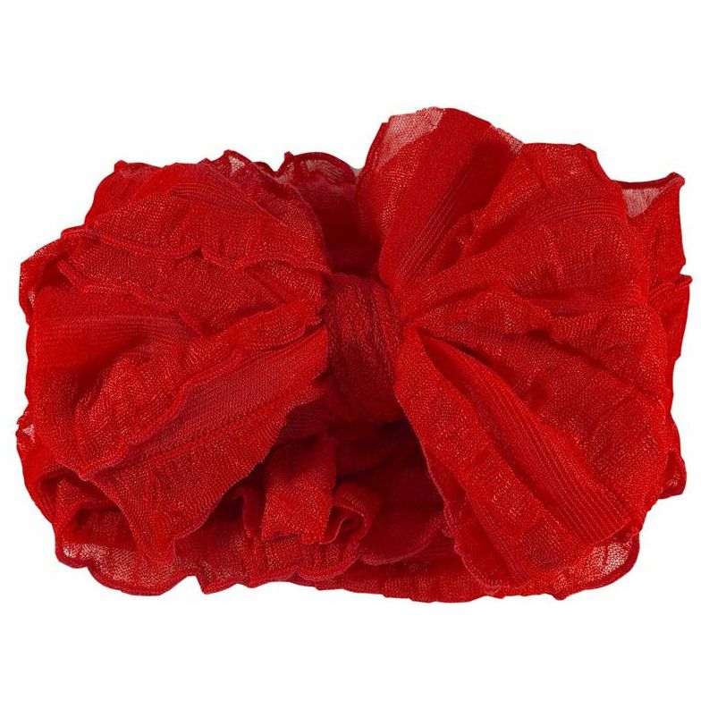 In Awe - Ruffled Headband - Bright Red