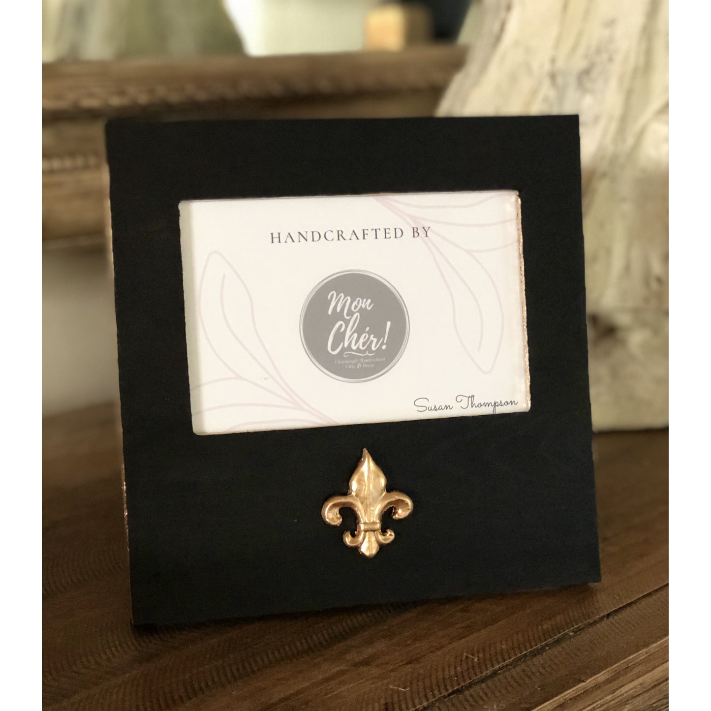 Black And Gold With Fleur de Lis Picture Frame