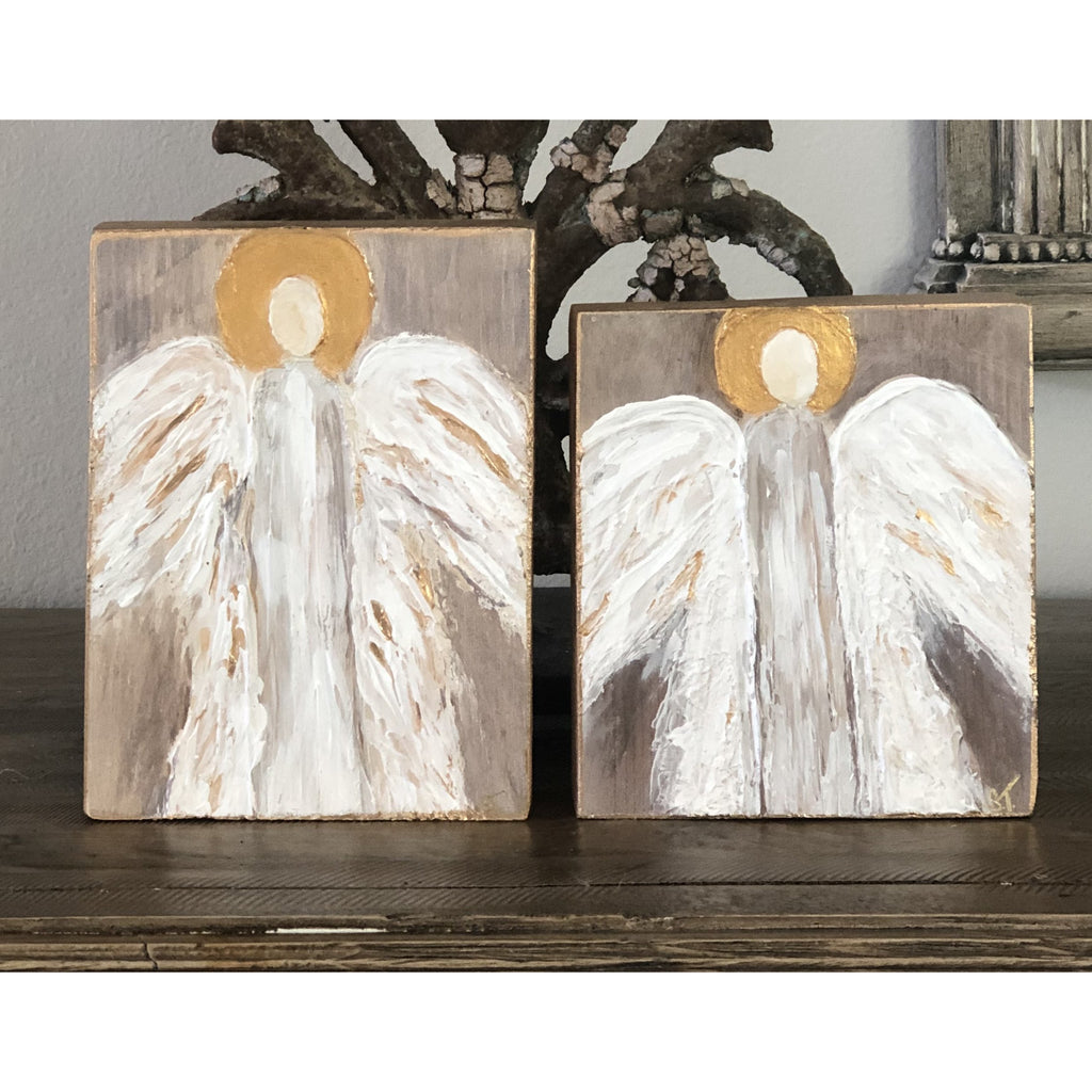 Mon Cher - Wood Plaque Art Angel 6 x 6