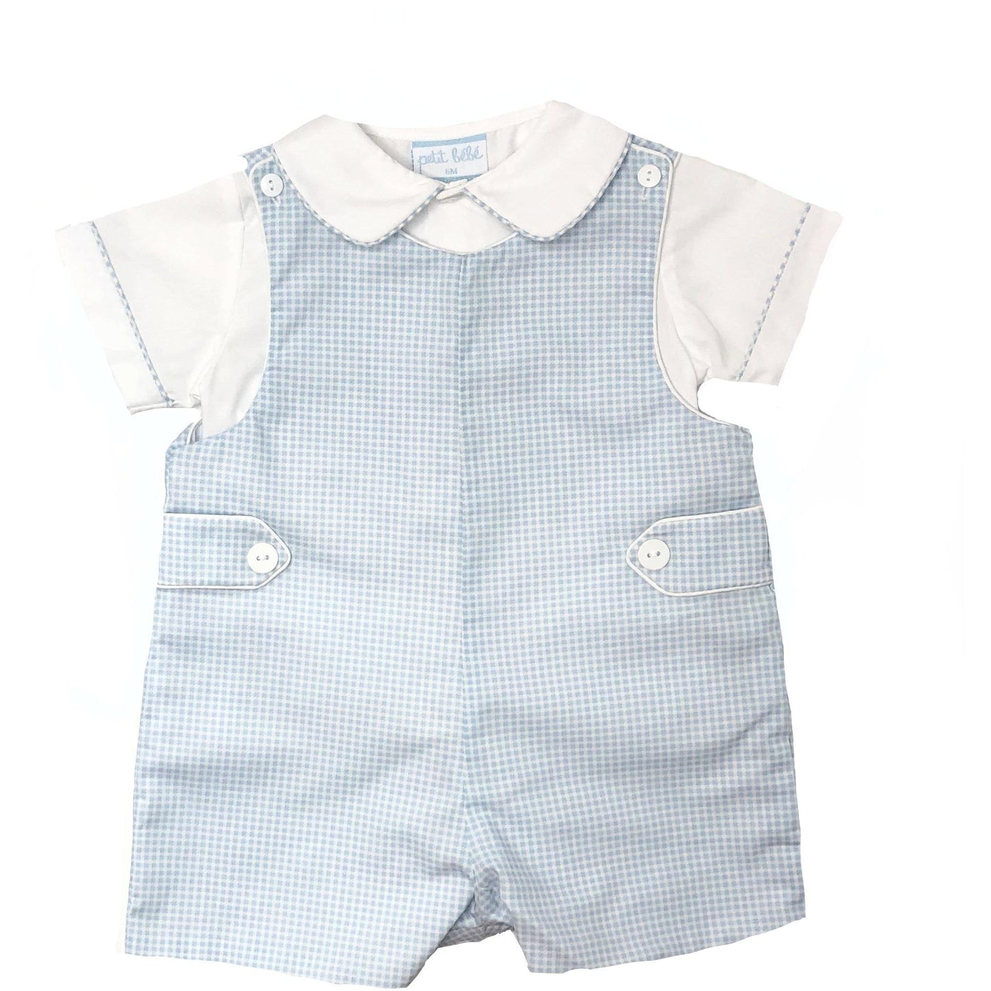 Boys Blue Check Jon Jon Set